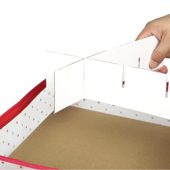 Plastic Christmas Ornament Storage Box Zippered Closure - Stores up to 64 - Picture 4 of 6
